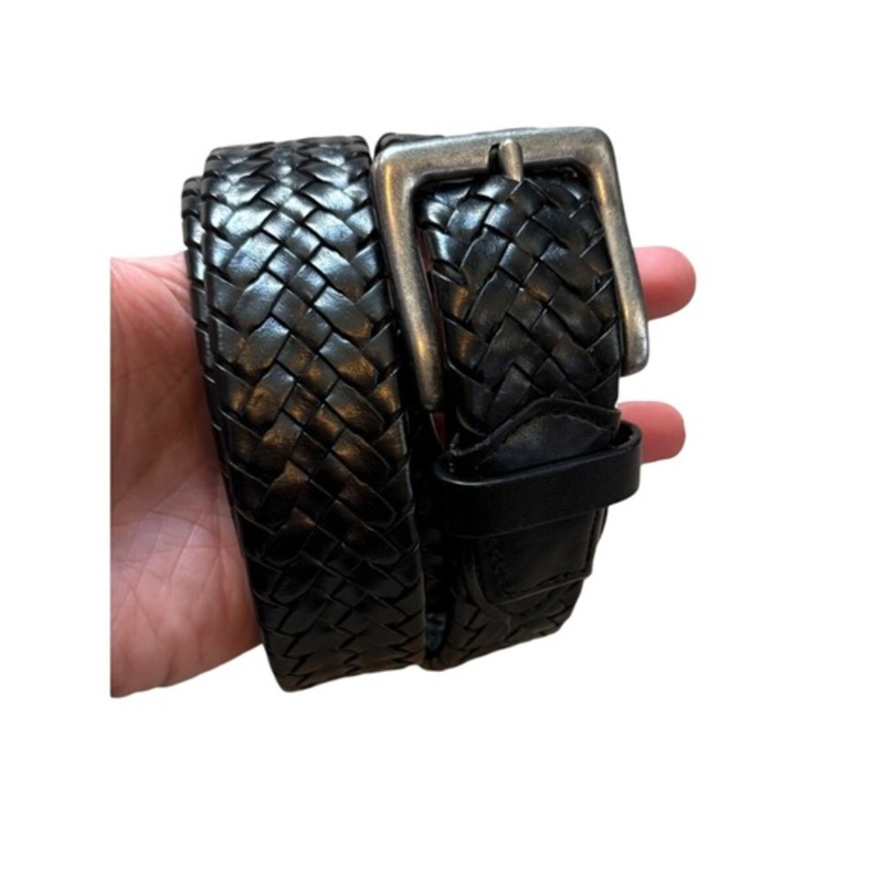 Wrangler Men's Black Braided‎ Bonded Leather Belt  Size 46 / 115 Western Classic